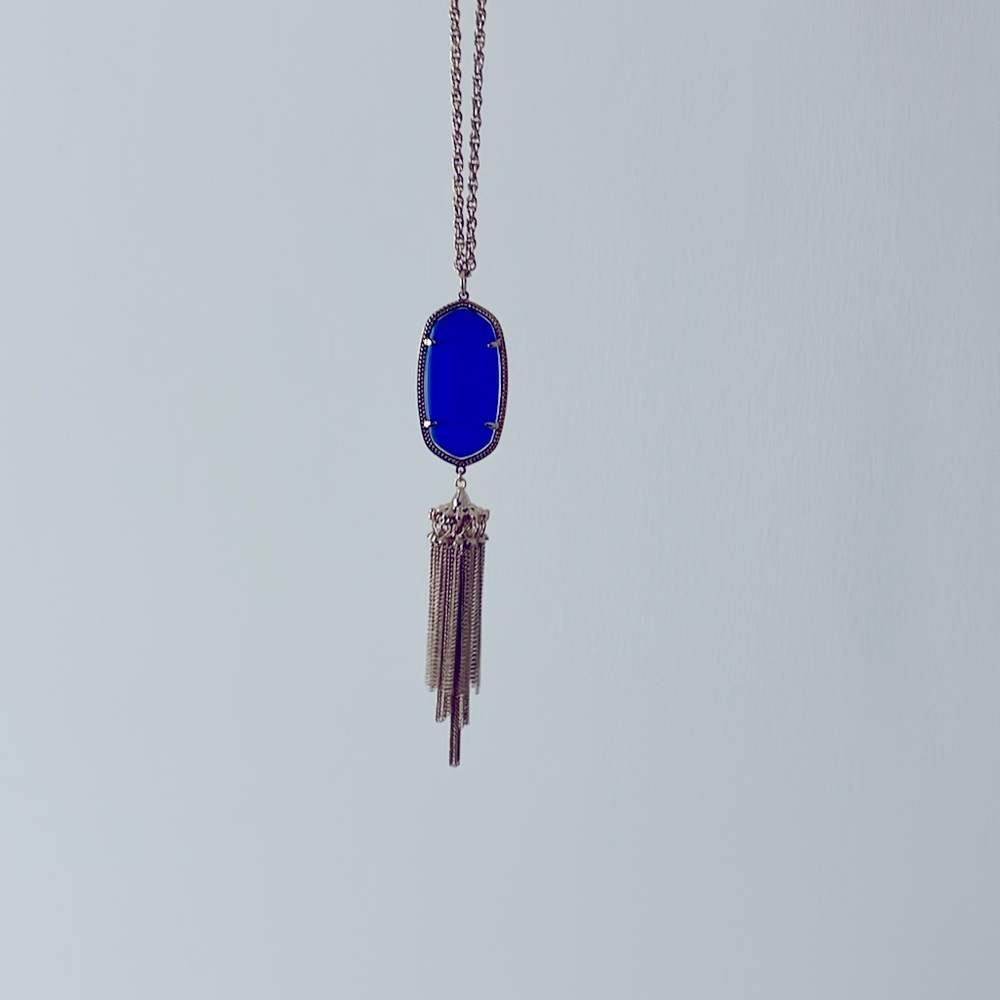 Kendra Scott NWT gold with blue stone pendant necklace